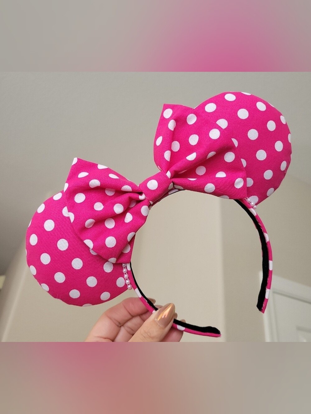 Pink Polka Dot Headband Ears ☆New☆